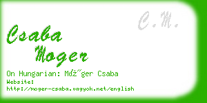 csaba moger business card